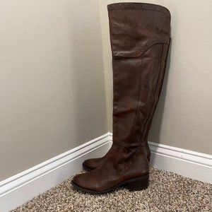 Vince Camuto - Bestan Over The Knee Leather Riding Boots - Brown - Size 10